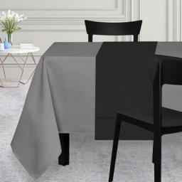 Soleil D'ocre - Chemin de table 40x160 cm venise noir, par Noir