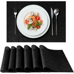 Sets de table Loco Bird Set of 6 noir - 44x32cm - Sets de table lavables en pvc - Sets de table