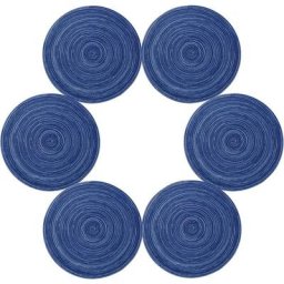 Blue Dream - Lot de 6 Set de Table Coton Tressé Lavable Résistantes à la Chaleur Antidérapant