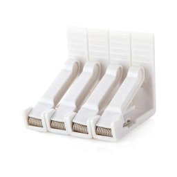 Lot de 4 Pinces de Nappe en Plastique Blanc avec Pince réglable à Haute Tension, épaisseur de Table