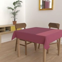 Alix Nappe anti-tâches, Polyester, Framboise, par Soleil D'ocre 180 x 180 cm - Framboise