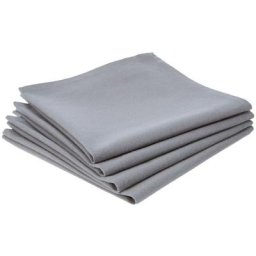 Lot de 4 serviettes de table grises claires en coton Atmosphera créateur d'intérieur - Gris
