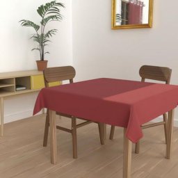 Alix Nappe anti-tâches, Polyester, Rouge, par Soleil D'ocre 180 x 180 cm - Rouge