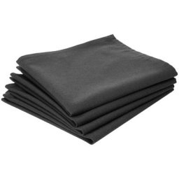 Lot de 4 serviettes de table grises en coton Atmosphera créateur d'intérieur - Gris foncé