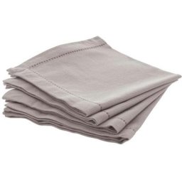 Lot de 4 serviettes de table chambray grises claires - Atmosphera créateur d'intérieur - Gris clair