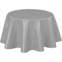 Nappe ronde en toile cirée design uni Joys - Diam. 150 - Gris