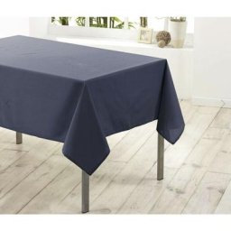 Nappe De Table Rectangulaire 140 x 250 cm Anti-tâches Uni - 4 Coloris Différents - anthracite