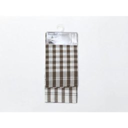 Soleil D'ocre - Lot de 2 torchons en coton vichy taupe, jacquard 50x70 cm - Taupe