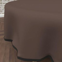 Boheme Nappe Anti-tâches en Microfibre lavée, Brun, par Soleil d'ocre - Diametre 180 cm - Marron
