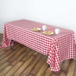 BDD - Articles de fête Nappe rectangulaire à carreaux Buffalo rouge et blanc pour les pique-niques