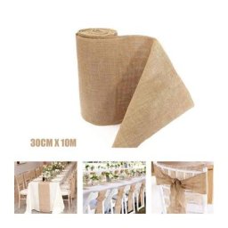 Chemin de Table en Toile de Jute Ruban Décoration Vintage Jaune 30CMX10M Cuisine de salon applicable