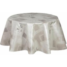 Nappe ronde en toile cirée provençale Bombay - Diam. 150 - Argent
