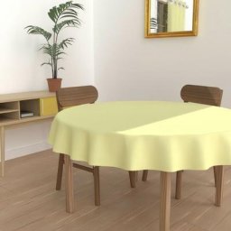 Alix Nappe anti-tâches, Polyester, Vert citron, par Soleil D'ocre Diametre 180 cm - Vert
