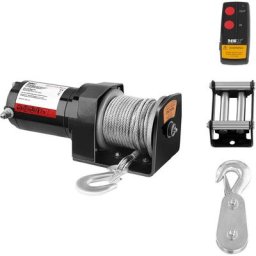 Treuil 4X4 Treuil Électrique 12V 1590 Kg 1000 w 4 Tonnes Câble Acier Poulie - Noir