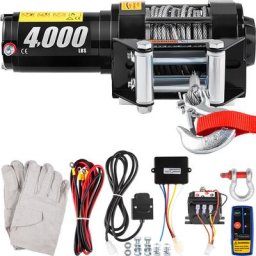 Treuil électrique 12 v 1814 kg Télécommande sans Fil Cable en Acier 13 m atv - Vevor