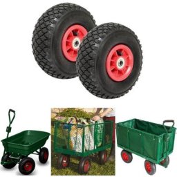 Idmarket - Lot de 2 roues gonflables 260mm pour diable chariot alésage axe 16mm