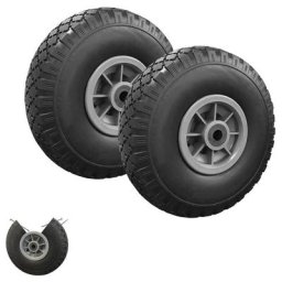Idmarket - Lot de 2 roues increvables 250mm pour diable chariot alésage axe 16mm