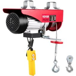 Treuil Electrique PA250 Palan 125/250 kg Telecommande avec Cable 1,5m Crochet Grue de Levage