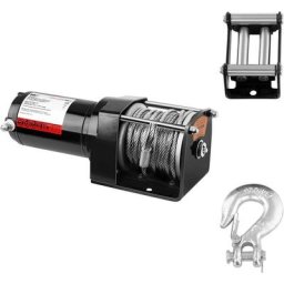 Treuil 4X4 Treuil Électrique 12V Quad 1590 Kg 1000 w Câble Acier 13 m 5 5 Mm - Noir