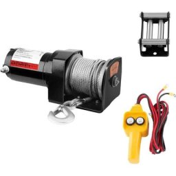 Treuil 4X4 Treuil Électrique 12V Quad 907 Kg 750 w Câble En Acier 15 m 4 Mm - Noir