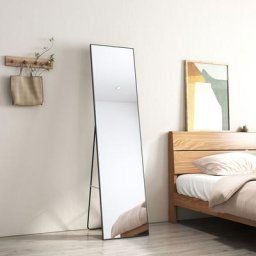 Miroir sur Pied, 160 x 40 cm, Miroir Rectangulaire, Miroir Suspendu Mural avec support amovible,