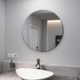 Emke - Miroir de salle de bain Rond Miroir Mural Rond Miroir de Toilette Miroir décoratif sans