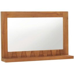 Vidaxl - Miroir mural avec étagère 60x12x40 cm Bois de teck massif n/a