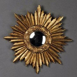 Miroir soleil convexe résine 20cm - Doré