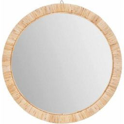 Atmosphera - Miroir rond Melany D60 beige créateur d'intérieur - Beige