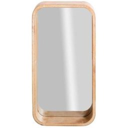 Miroir rectangulaire en bois de manguier Domi - Marron