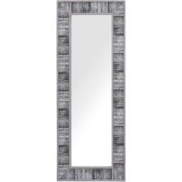 Miroir Mural Rectangulaire de 130 x 50 cm avec Cadre en Matière Synthétique Grise Antique pour