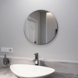 Emke - Miroir de salle de bain Rond Miroir Mural Rond Miroir de Toilette Miroir décoratif sans