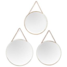 Gloria - Set de 3 miroirs ronds - Or - 35x35cm - Or