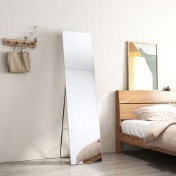 Miroir sur Pied, 160 x 40 cm, Miroir Rectangulaire, Miroir Suspendu Mural avec support amovible,