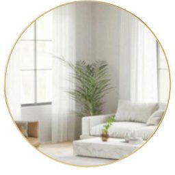 Hubba miroir mural rond, Laiton, 86cm