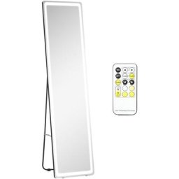 Miroir led sur pied ou mural au choix - intensité et couleur réglable - télécommande incluse