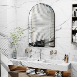 Miroir Mural Design - Miroir Entrée Maison Salle de Bain Noir Décoration Miroir Deco Salon Chambre