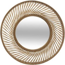 Atmosphera - Miroir mural - Spirale - d 72 cm - Bambou - Marron - Livraison gratuite - Marron