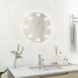 Miroir mural avec lampes LED Rond Verre vidaXL - N/A