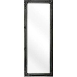 Miroir Mural de Forme Rectangulaire 130 x 50 cm avec Cadre Cadre Ornement Baroque en Plastique Noir