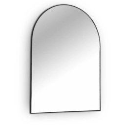 Miroir Simone arrondi métal noir - Noir