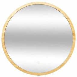 Miroir Mural Led en Bambou Tactile 57cm Naturel