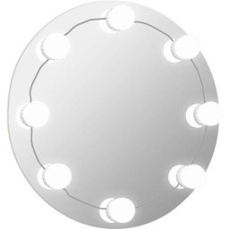 Vidaxl - Miroir mural sans cadre avec lampes led Rond Verre n/a