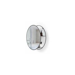 Miroir rond avec rangement intégré Cirko - Noir