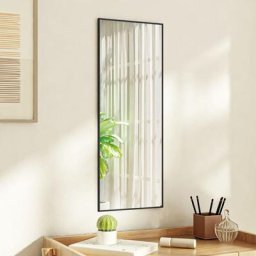 Miroir de porte | Miroir déco pour Salle de bain Salon Chambre ou Dressing Noir 30x80 cm Verre et