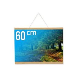 Decoho - Porte-affiche magnétique à suspendre profilé en Bois clair - 60 cm