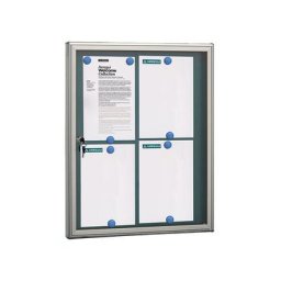 PAN72 Panneau d'affichage en aluminuim, vitrine d'affichage avec serrure à clé, fond aimanté, 8