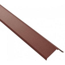 Bande de rive toiture acier galvanisé laqué mat aspect tuile L1,20 m - Coloris - Brun rouge mat,