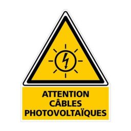 Signaletique.biz France - Etiquette adhésive cables photovoltaiques (C1165). Signalisation
