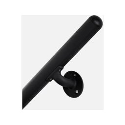 Inoline - Kit main courante murale en aluminium + supports de fixation - Coloris noir - Coloris noir